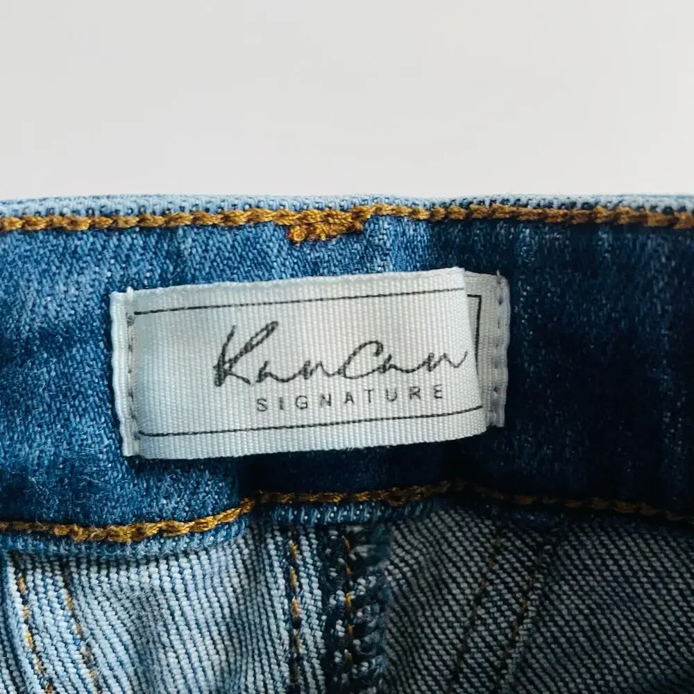 KanCan Girls High Rise Skinny Jeans Size 5 Blue Frayed Hem